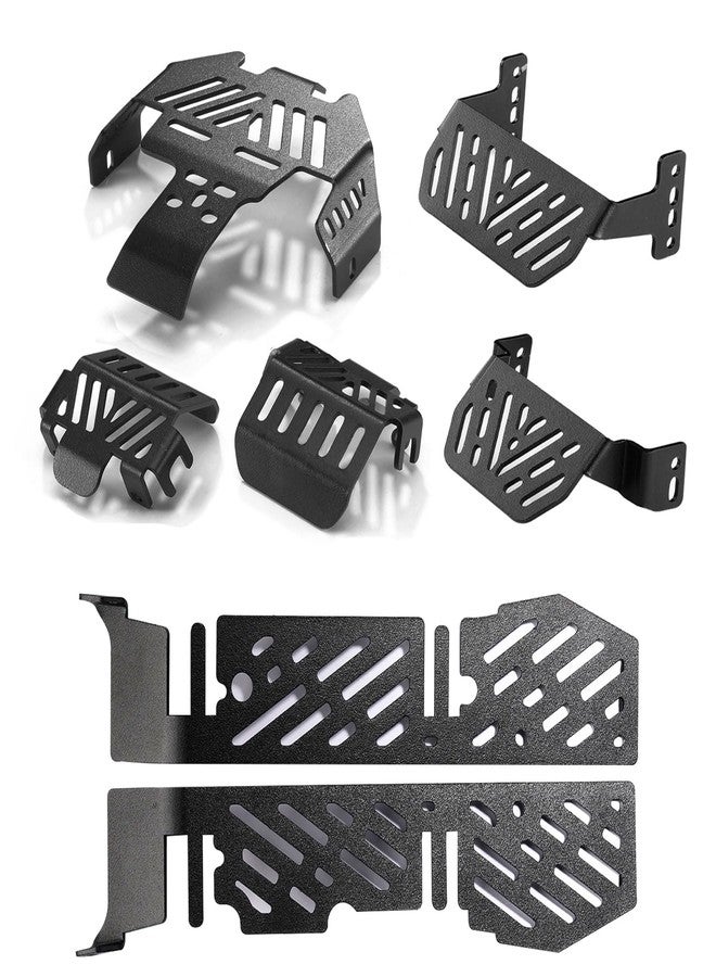 AMK TRX4 TRX6 Chassis Armor Upgrade Set 7Pcs - Metal Chassis Armor, Axle Protector, Skid Plate & Electronics Box Armor for 1/10 RC Crawler TRX4 TRX6 82046-4 92076-4 K5 Upgrade - Image 1